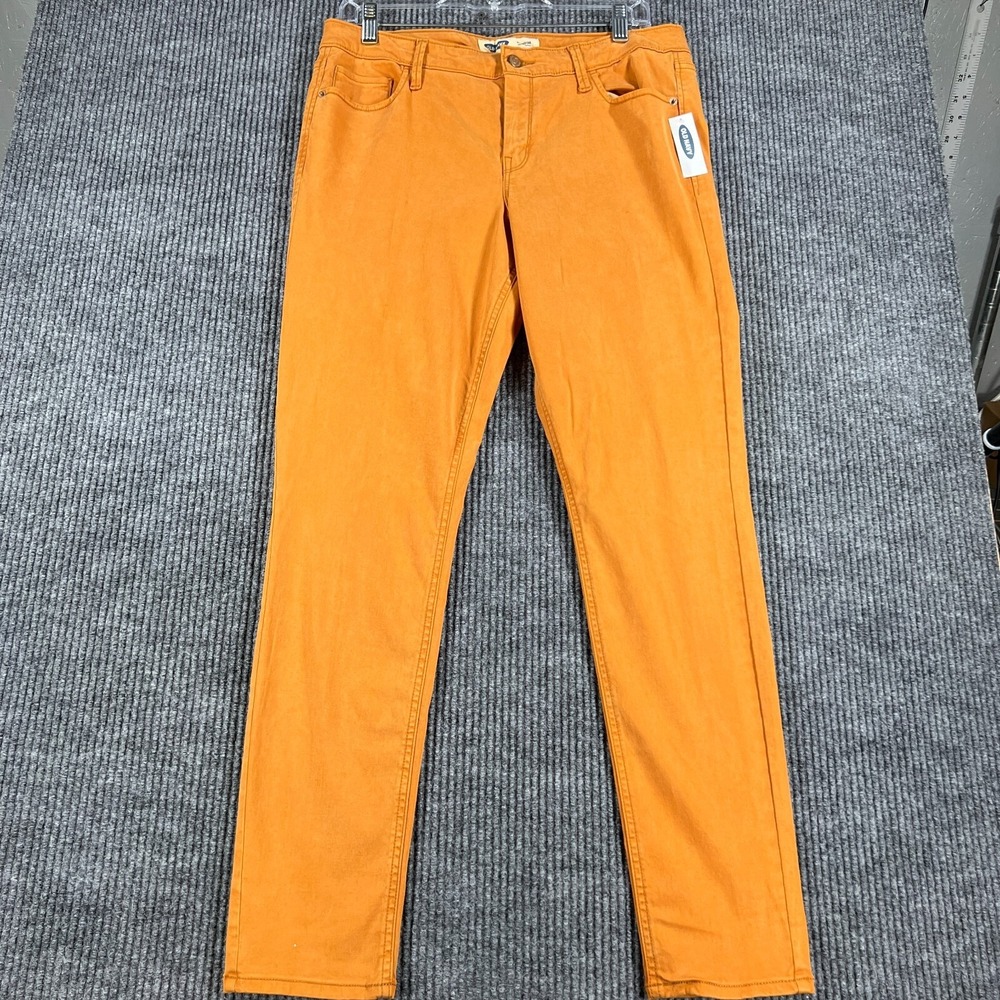 Old Navy Rockstar Super Skinny Sateen Pants Womens 12 Orange Casual New